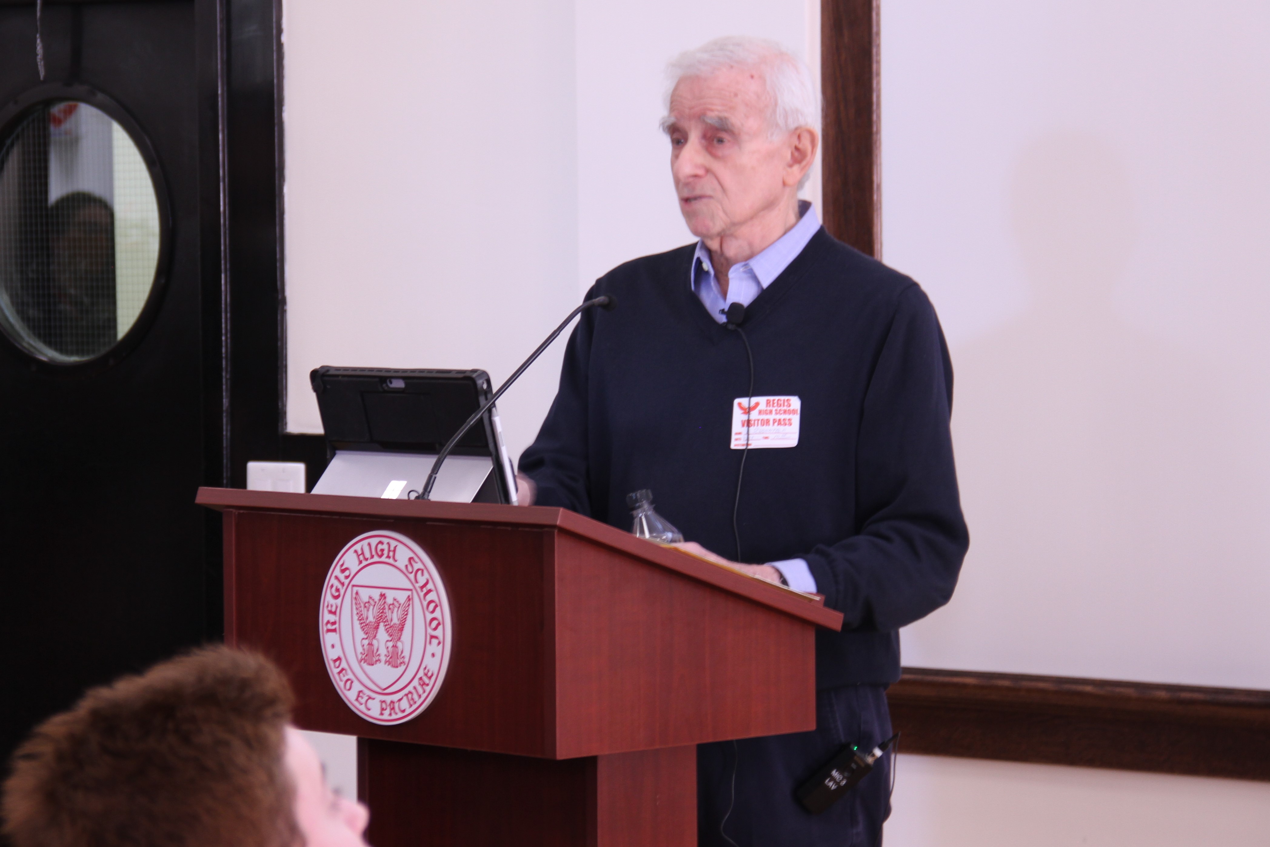 Holocaust Survivor Fred Schoenfeld Shares His Story With Regis Community